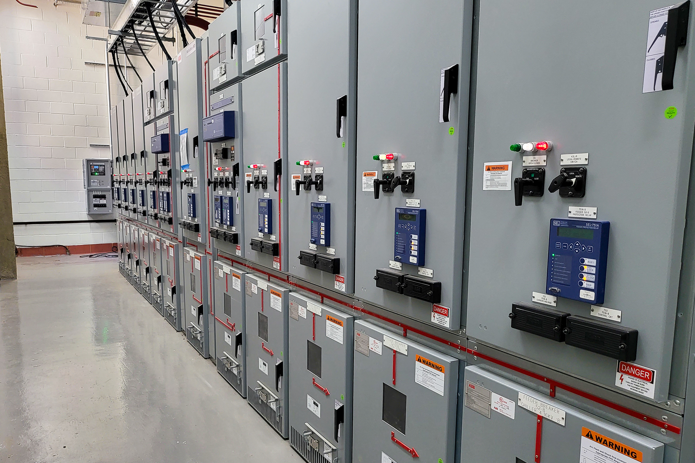 Penn State Milton S. Hershey Medical Center's switchgear which supports its on-site cogeneration plant.