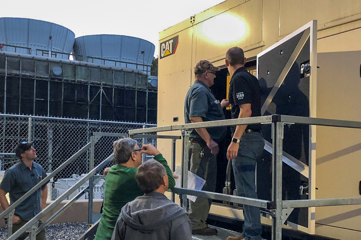 Penn State plant operations staff receiving cogeneration training from BC Energy employees.