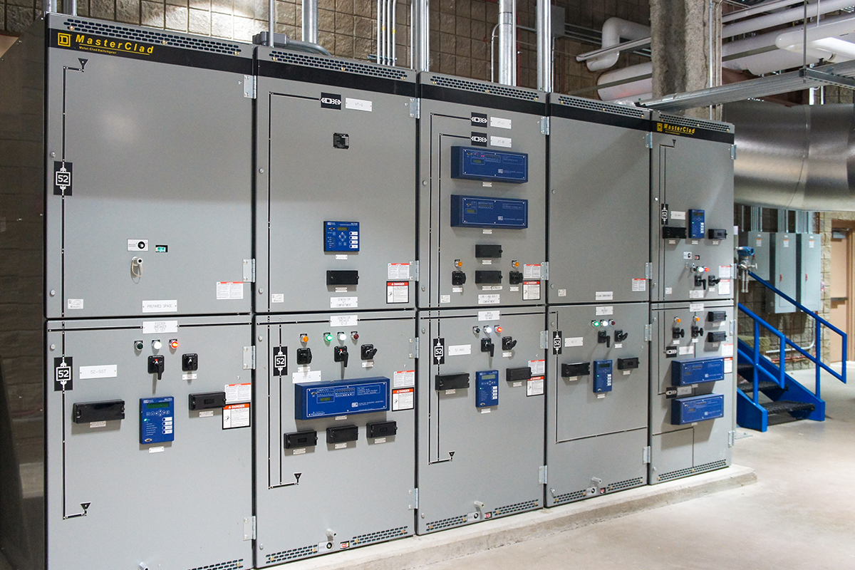 St. Joseph's Hospital new electrical switchgear that has the ability to export power back to the electric utility grid.