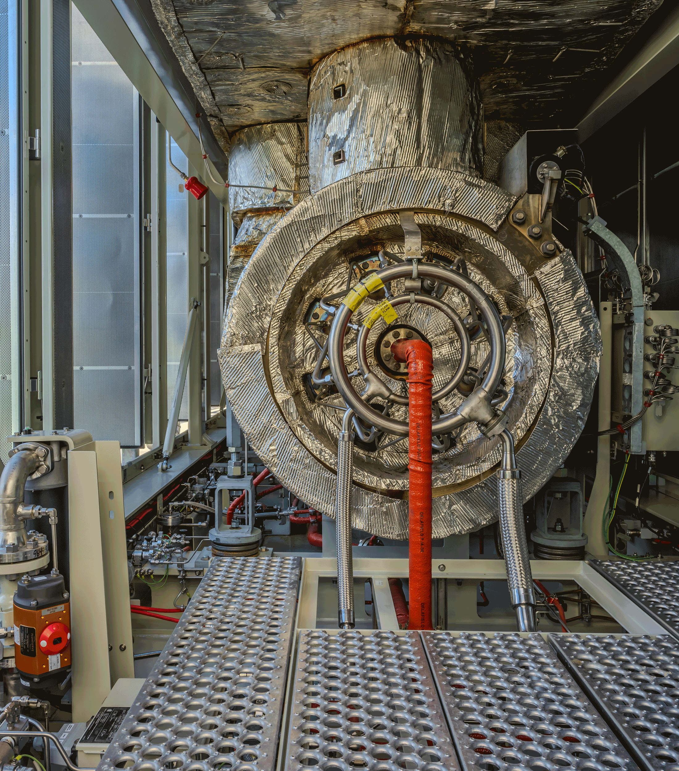 5 MW Solar Turbines Combustion Turbine The inside of a 5 MW Solar Turbines combustion turbine, which is a part of a cogeneration plant.