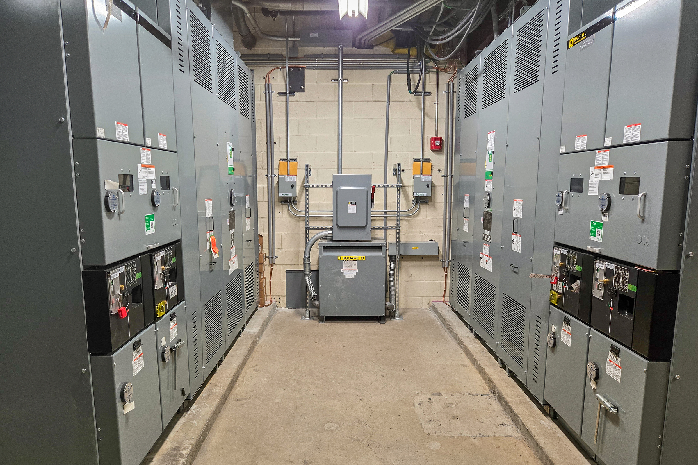 Overlook Medical Center's new 480V transformers with selector switches.