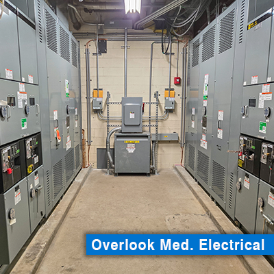 Overlook Medical Center's new 480V transformers that were replaced by BC Energy.